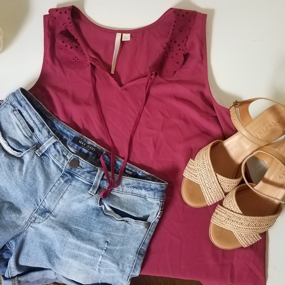 LC Lauren Conrad maroon / burgandy tank, size L